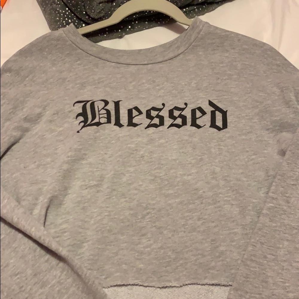 Blessed crop long sleeve top!
